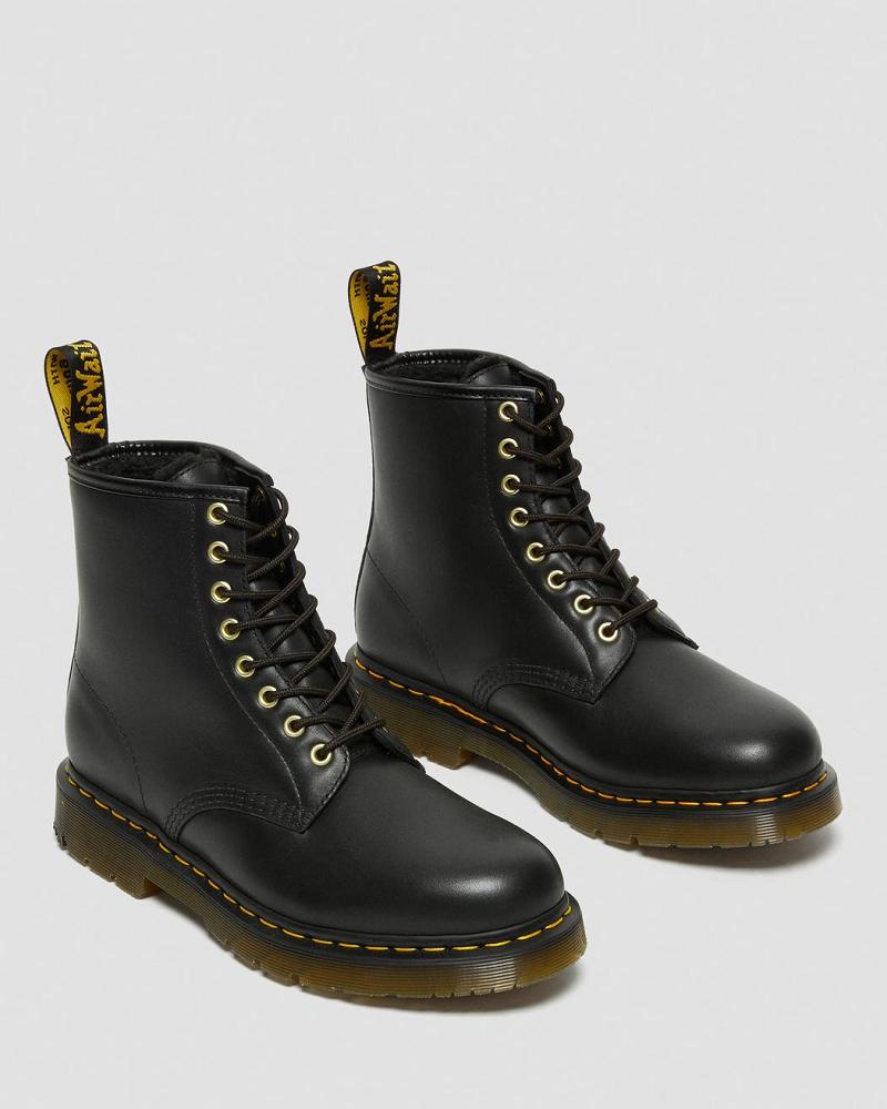 Men's Dr Martens 1460 DM's Wintergrip Leather Lace Up Boots Black | AU 508NWY